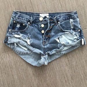 Blue one teaspoon Jean shorts